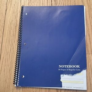 Blue Spiral Notebook with adapted Lined Paper